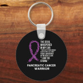 悪魔 – 膵臓がん認識度支持肋骨 キーホルダー (正面)
