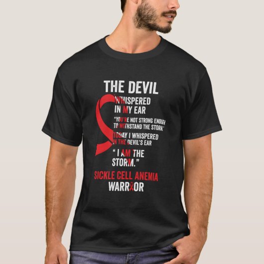 悪魔 – 鎌状赤血球貧血認識度サポートRi Tシャツ (正面)