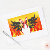 悪魔 長方形シール (封筒)