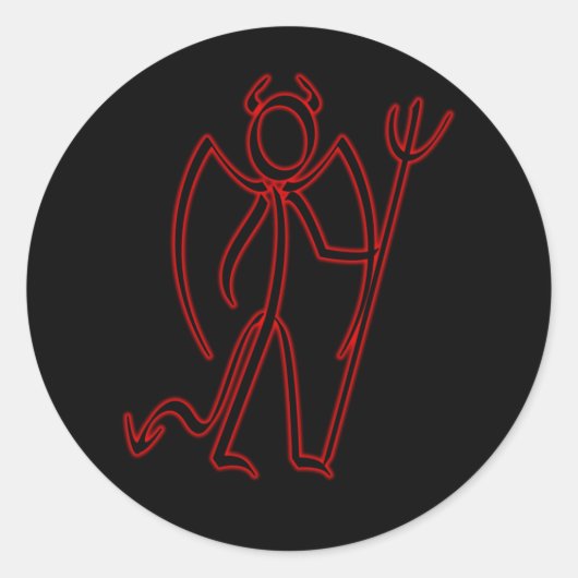 悪魔 – Stickman Stickers ラウンドシール (正面)