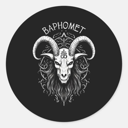 悪魔Bのオカルトのゴシック様式レビアタン十字架のシンボル ラウンドシール (正面)