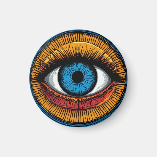 悪鮮やか眼芸術的デザイン マグネット (正面)