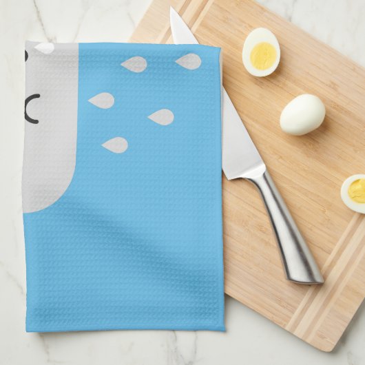 悲しいかわいいの雨雲 キッチンタオル (四つ折り)