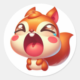 悲しいかわいいリス ラウンドシール