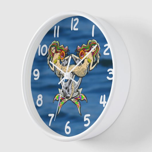 悲しいほど人魚のアットいかり 壁時計 (傾斜)