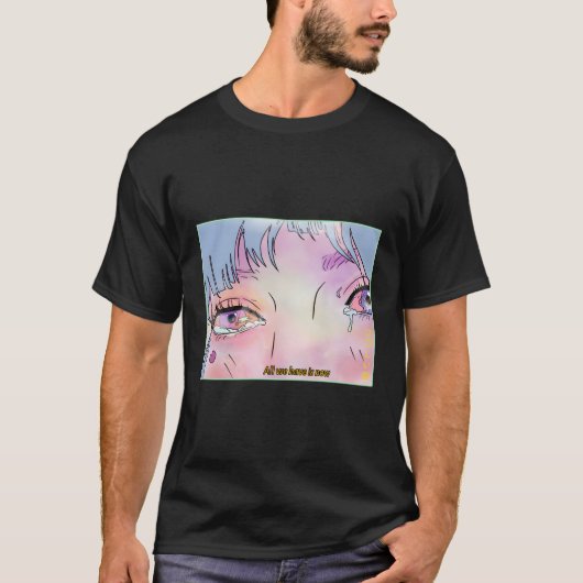 悲しいアニメの目の美の蒸発 Tシャツ (正面)