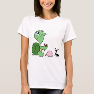 悲しいカメの幸せな蟻 Tシャツ