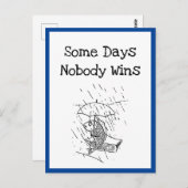 悲しいカートゥーンの魚 悪い日 同情 ポストカード (正面/裏面)