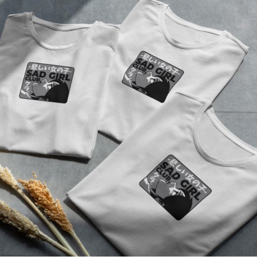 悲しいガールクラブアニメ Tシャツ