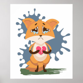 悲しいキツネと壊れたハート ポスター