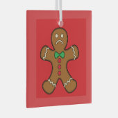 悲しいジンジャーブレッドマン ガラスオーナメント (正面右)