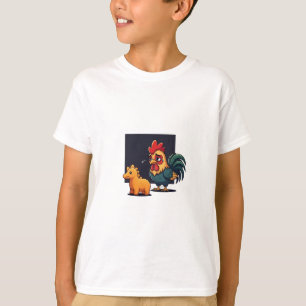 悲しいニワトリと小さな恐竜の子供たち Tシャツ