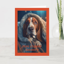 悲しいハウンド、5" x 7"折り畳まれたグリーティングカード カード