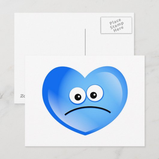 悲しいハート ポストカード (正面/裏面)