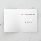 悲しいバセットハウンドドッグ悔やみや弔慰のためのペットの損失 カード (内部)