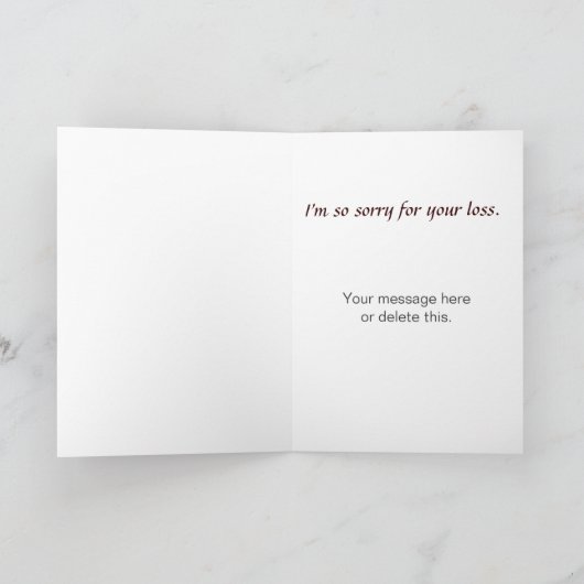 悲しいバセットハウンドドッグ悔やみや弔慰のためのペットの損失 カード (内部)