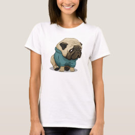 悲しいパグ犬 Tシャツ