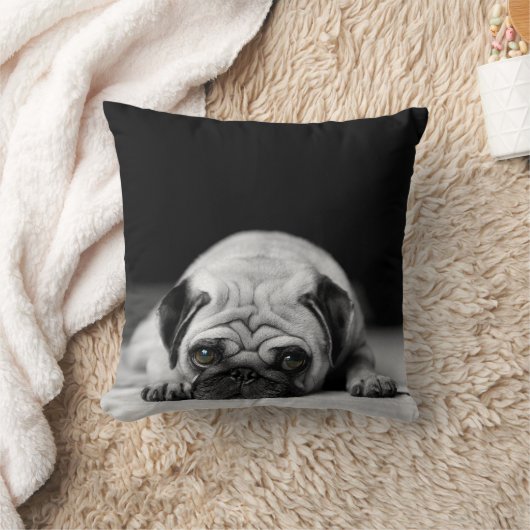 悲しいパグ クッション (ブランケット)
