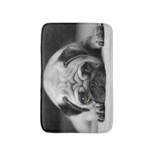 悲しいパグ バスマット (正面縦)