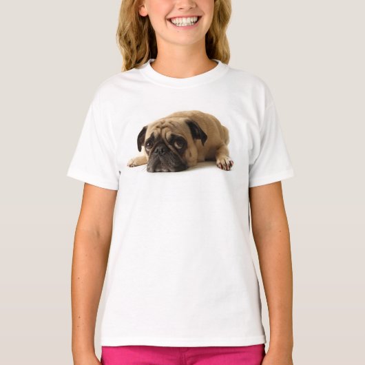 悲しいパグ Tシャツ (正面)