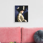 悲しいビクトリアンヴィンテージの帽子をかぶった女性 キャンバスプリント (インサイチュ (リビング))