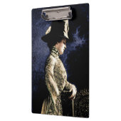 悲しいビクトリアンヴィンテージの帽子をかぶった女性 クリップボード (左)