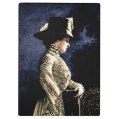 悲しいビクトリアンヴィンテージの帽子をかぶった女性 クリップボード (裏面)