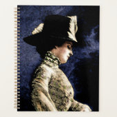 悲しいビクトリアンヴィンテージの帽子をかぶった女性 プランナー手帳 (正面)