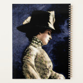 悲しいビクトリアンヴィンテージの帽子をかぶった女性 プランナー手帳 (裏面)