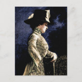 悲しいビクトリアンヴィンテージの帽子をかぶった女性 ポストカード (正面)