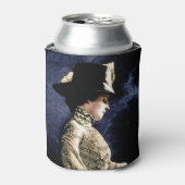悲しいビクトリアンヴィンテージの帽子をかぶった女性 缶クーラー (缶正面)