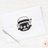 悲しいピエロの顔 ラウンドシール (封筒)