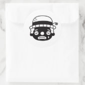 悲しいピエロの顔 ラウンドシール (バッグ)