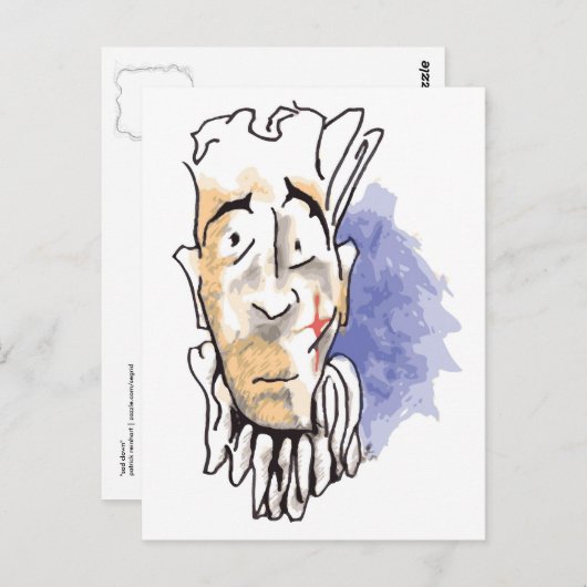 悲しいピエロはがき ポストカード (正面/裏面)