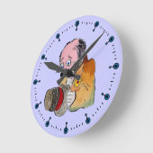 悲しいピエロウォールクロック ラウンド壁時計 (傾斜)