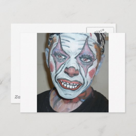 悲しいピエロ怖いピエロ顔絵画ズ ポストカード (正面/裏面)