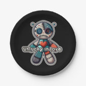 悲しいブードゥーの人形が恋で運が悪い ペーパープレート (正面)