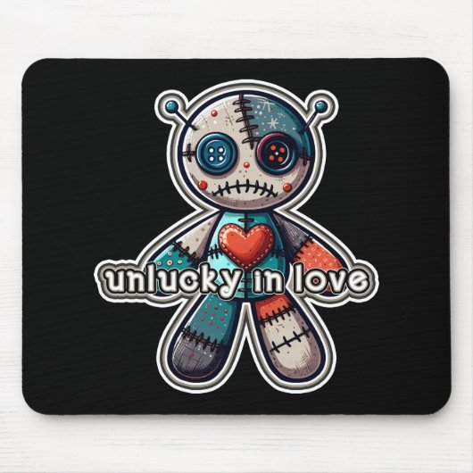 悲しいブードゥーの人形が恋で運が悪い マウスパッド (正面)