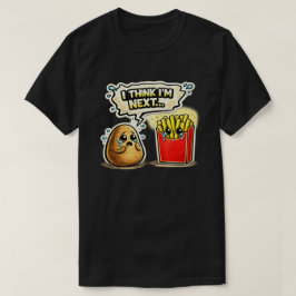 悲しいポテトとフライドポテトの面白い漫画アート Tシャツ