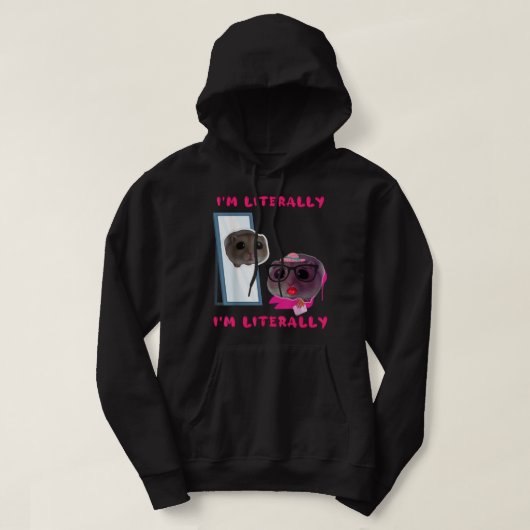 悲しいマウスミームおもしろいハムスター パーカ (デザイン正面)