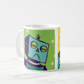 悲しいロボットか幸せなロボットコーヒー・マグ マグカップ (正面左)