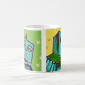 悲しいロボットか幸せなロボットコーヒー・マグ マグカップ (中央)