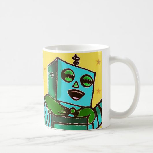 悲しいロボットか幸せなロボットコーヒー・マグ マグカップ (右)