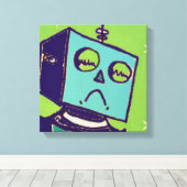 悲しいロボットキャンバスプリント キャンバスプリント (インサイチュ (ウッドフロア))