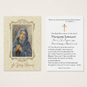 悲しいヴァージンマリア葬儀記念神聖カード –  (正面&裏面)