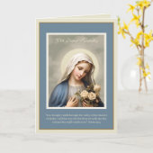 悲しいヴァージン母メアリー悔やみや弔慰哀悼 カード (黄色い花)