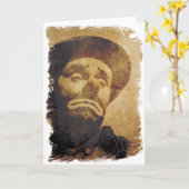 悲しいヴィンテージのサーカスのピエロ カード (黄色い花)