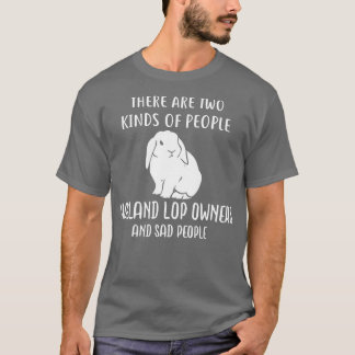 悲しい人とホランドロップかわいいウサギ Tシャツ