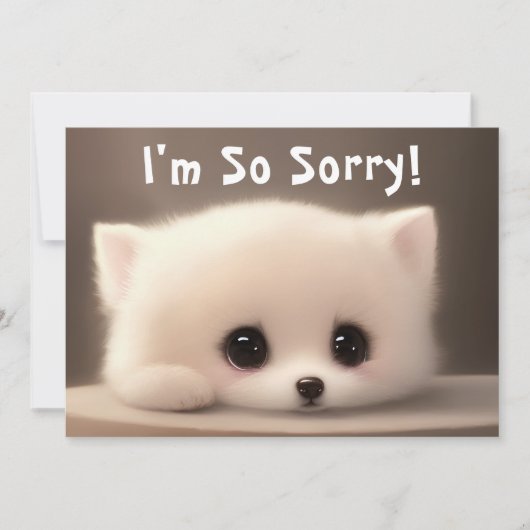 悲しい大きな目かわいいfoxy顔カード 案内状 (正面)