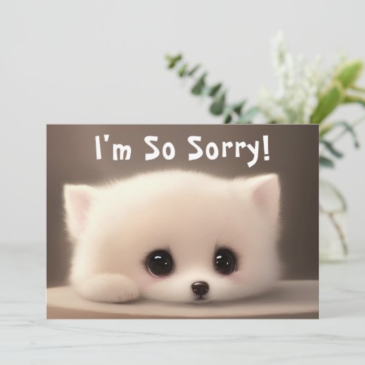 悲しい大きな目かわいいfoxy顔カード 案内状 (スタンド正面)